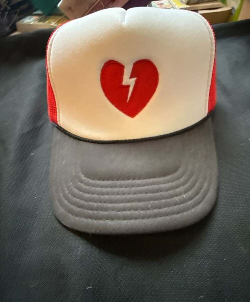 Warren Zeiders Trucker Hat Red White Broken Heart Snapback Signed